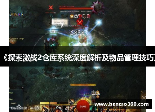 《探索激战2仓库系统深度解析及物品管理技巧》